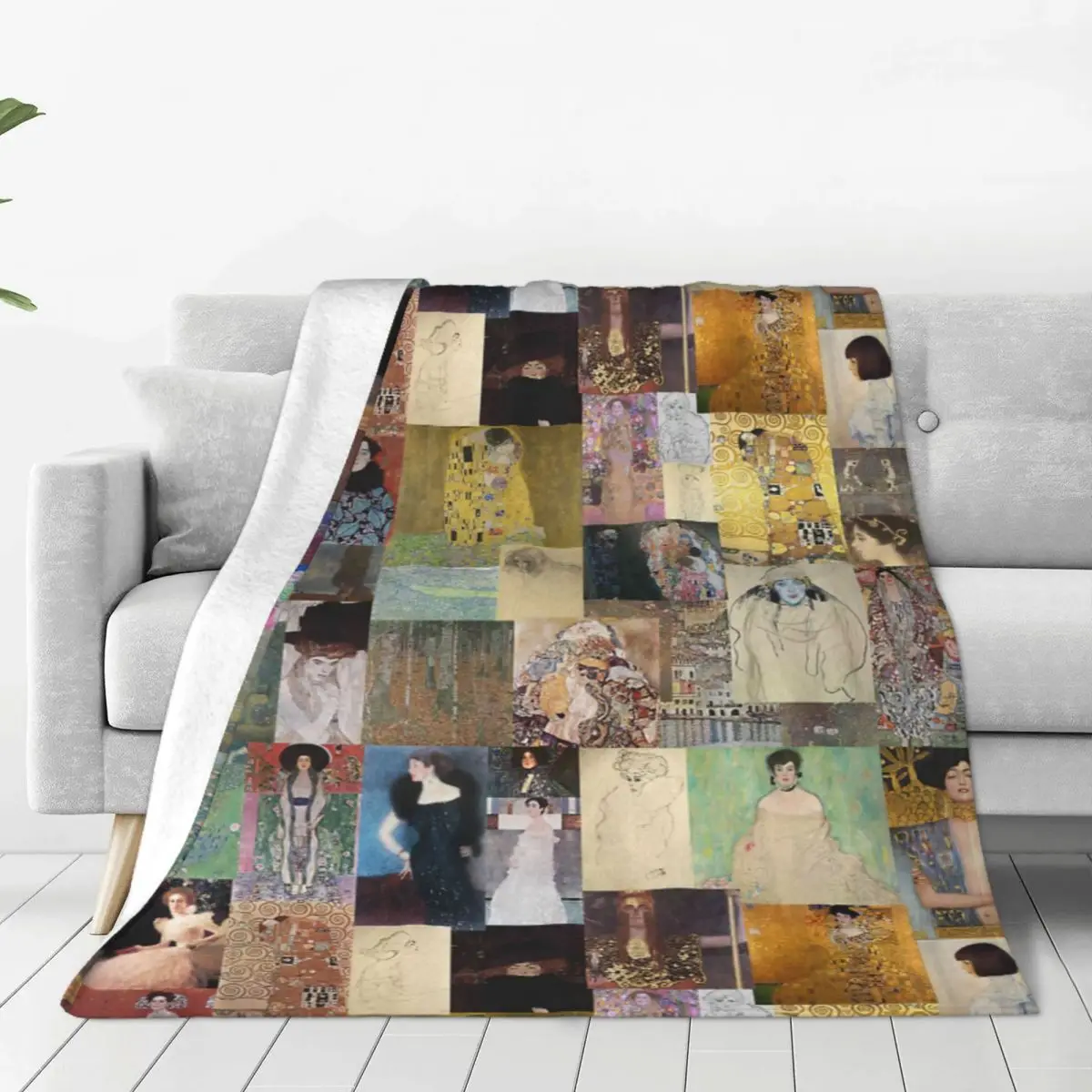 

Klimt Collage Bed Blanket Flannel Blanket Flannel Blanket Air conditioning blanket