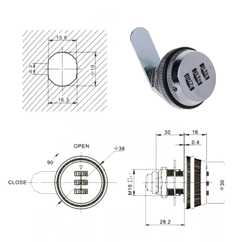 

Letterbox Cam Cylinder Locks Zinc Alloy Drawer Locks Furniture Password Locks for Secure Important Files and Drawers