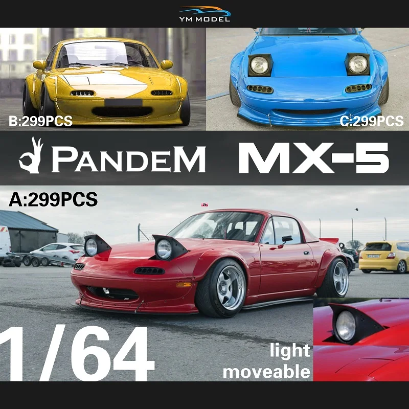

YM модель 1:64 Mazda MX-5 miata Pandem Rocket Bunny Модель автомобиля
