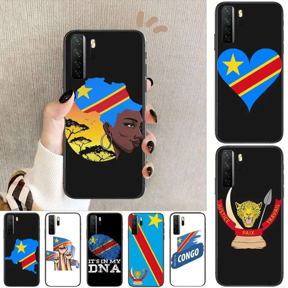 

Congo Democratic Republic Flag Black Soft Cover The Pooh For Huawei Nova 8 7 6 SE 5T 7i 5i 5Z 5 4 4E 3 3i 3E 2i Pro Phone Case c