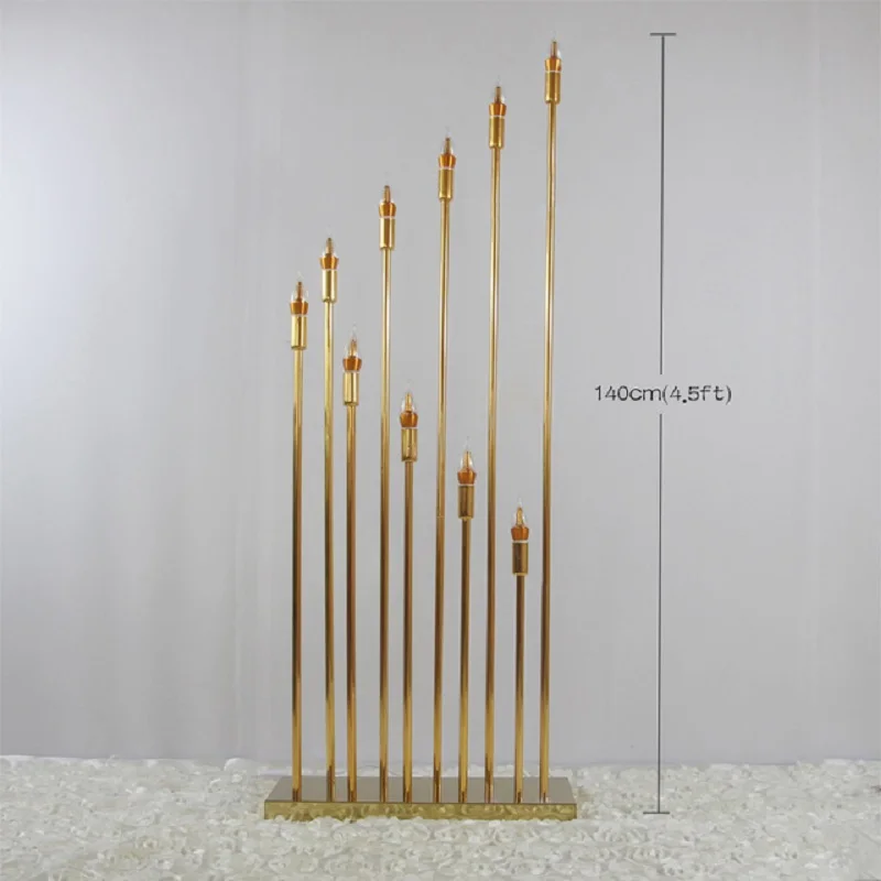 

1set Multi Head Golden Wedding Decor Road Guide Reed Light Acrylic Transparent Candlestick Home Party Table Centerpiece Decor