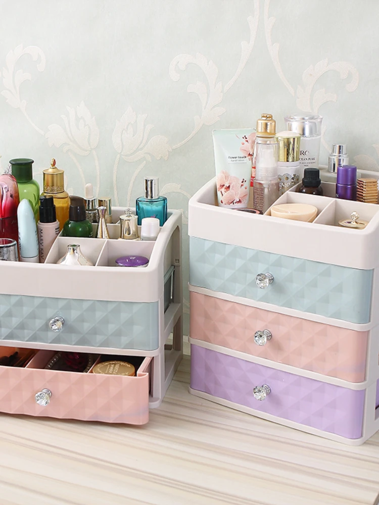 

Plastic Drawer Makeup Organizer Cosmetic Beauty Box Nail Desktop Storage Case Brush Lipstick Nail Polish Container Bathroom Item