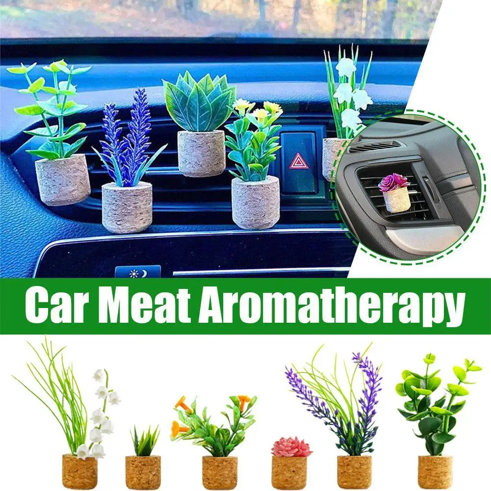 

3D Artificial Plants Shape Aromatherapy Vent Car Air Stone Creative Perfume Car Diffuser Perfume Clip Car Interior Accessories