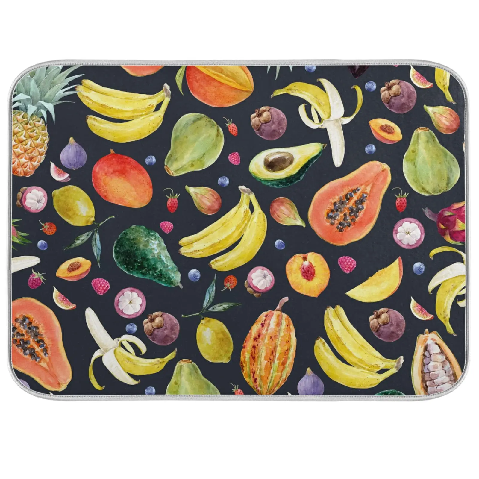 

Colorful Fruit Dish Drying Mat for Kitchen Counter-18" x 16" inch Microfiber Dish Mat Absorbent Drying Pad Dish Drainer Mats