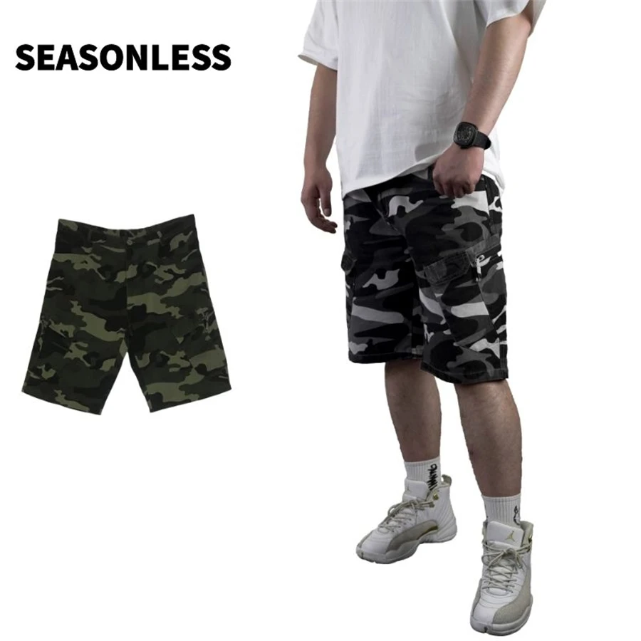 

SEASONLESS Authentics Essentials Men's Premium Twill Cargo Short Classic-Fit Relaxed Fit Camo Outdoor Multi-Pocket Cotton Work