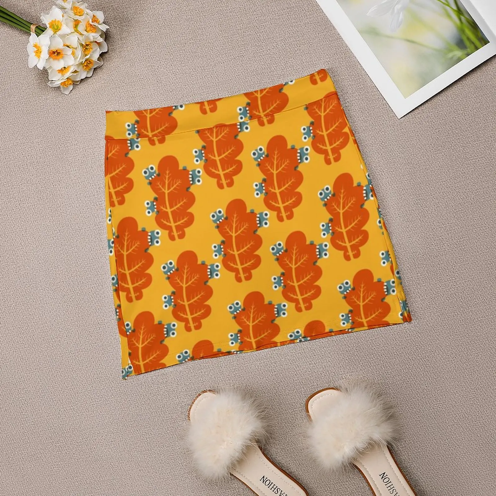 Юбка Женская Осенняя в Корейском стиле Модная легкая брючная юбка с принтом