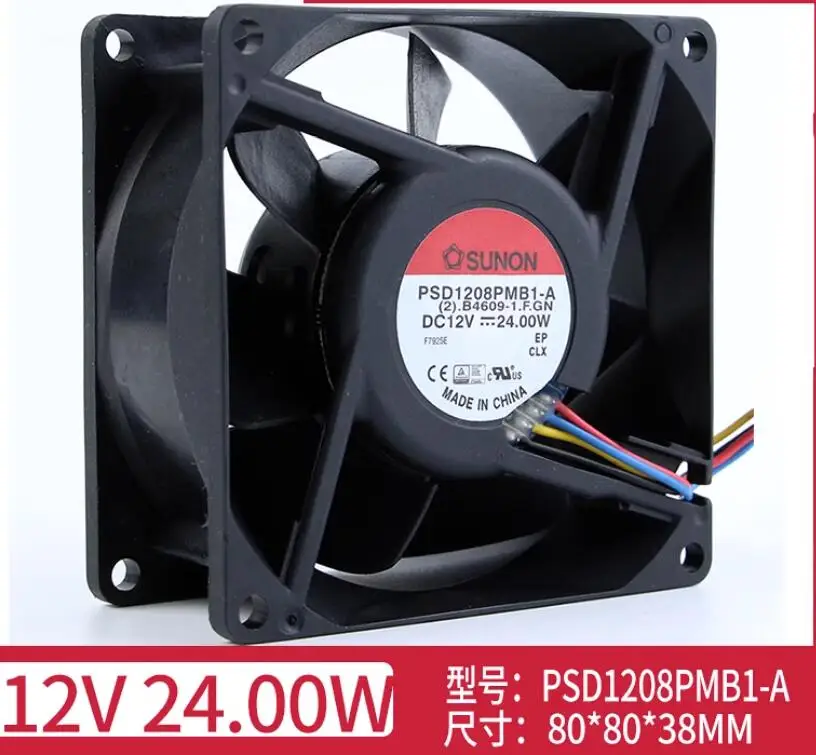 

SUNON PSD1208PMB1-A DC 24V 24W 80x80x38mm 4-Wire Server Cooling Fan