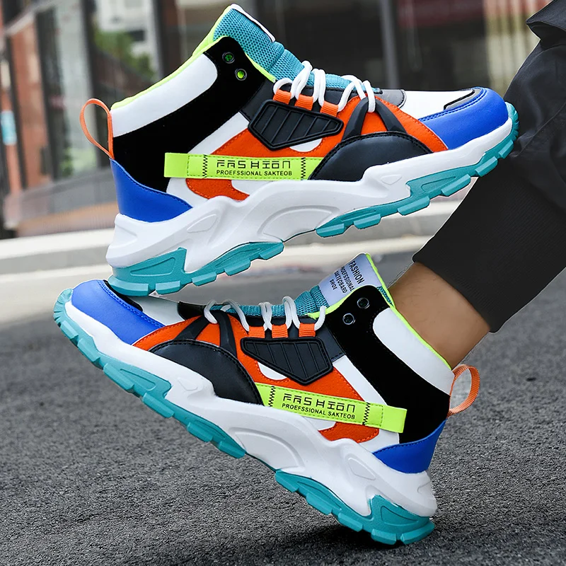 Новые модные кроссовки для мужчин Повседневные высокие массивные мужские