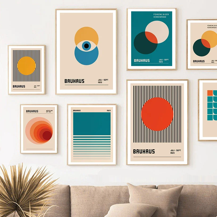 Абстрактные фотообои с геометрическим рисунком для гостиной Kasik Bauhaus