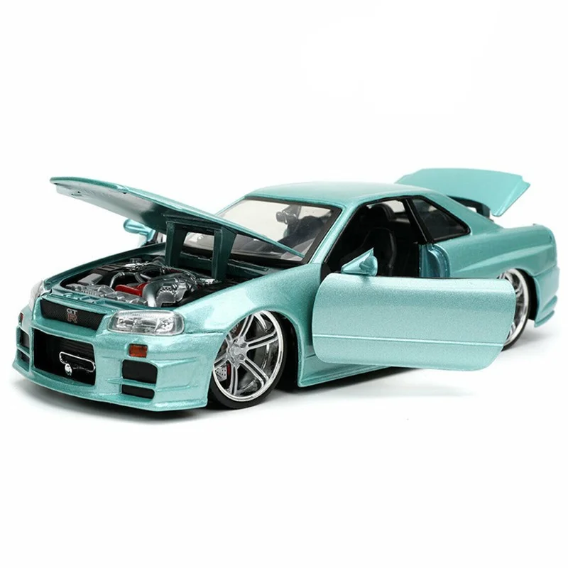 

1:24 Nissan Skyline Ares GTR R34 Alloy Sports Car Model Diecasts Metal Toy Race Car Model Simulation Collection Childrens Gifts