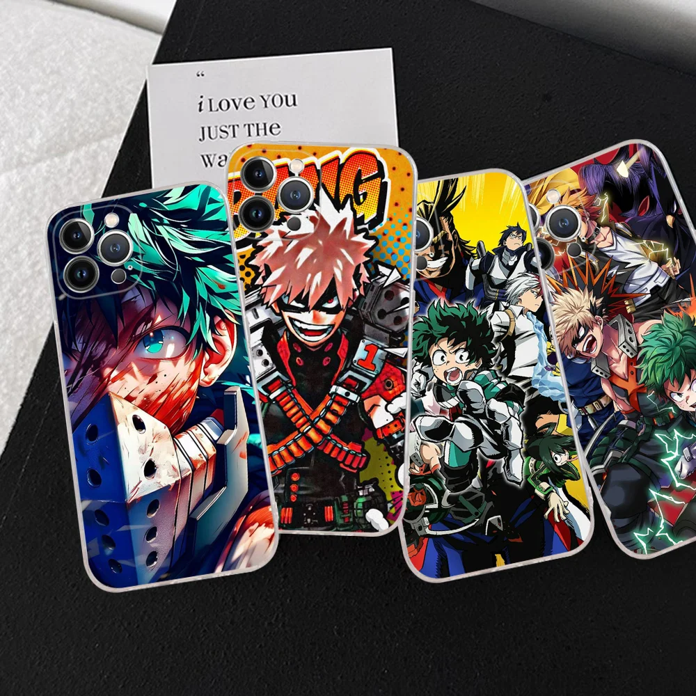 Чехол для телефона My Hero Academia IPhone 16 15 13 14 Pro Max XS XR 12 11 Mini 6 7 8 Plus мягкая прозрачная