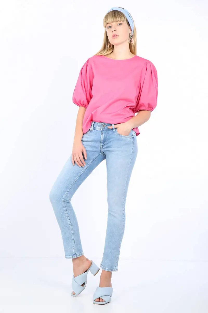 

Womens Ice Blue Pocket Detailed Jean Trousers
