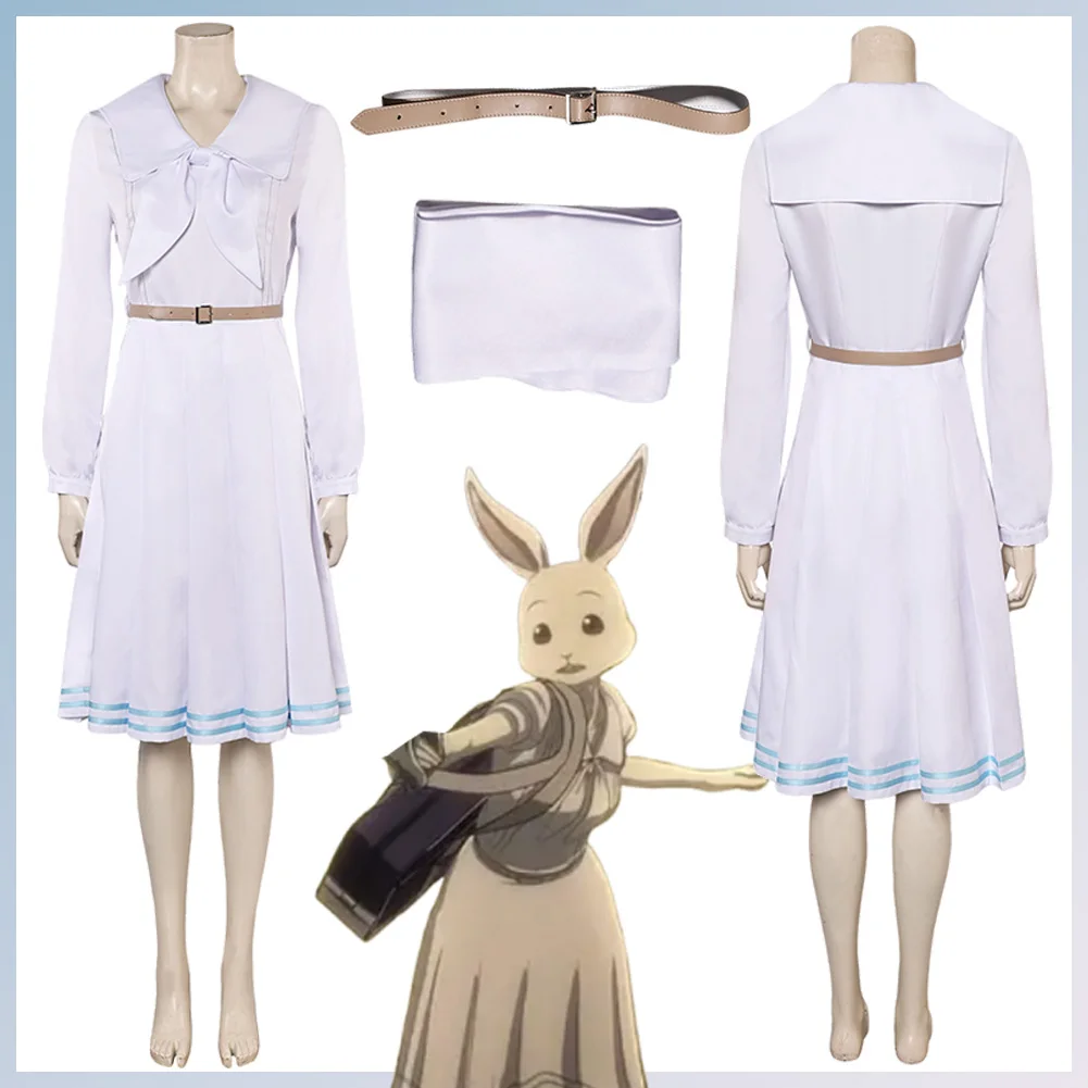 Маскировка Кролик Хару Косплей Белое Платье Одежда Аниме Зверь Звезды Костюм