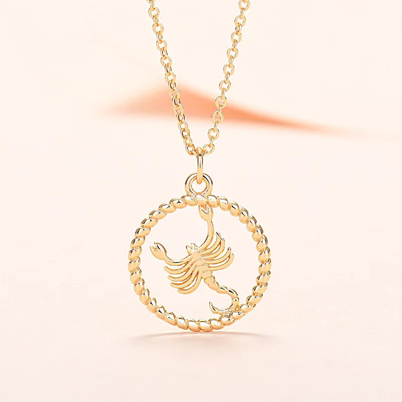 

New 2022 Designer Zodiac Necklace Scorpio Pendant Clavicle Chain