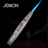 jobon kitchen outdoor barbecue pen lighter blue flame windproof personality straight gas cigar lighters mens gadget
