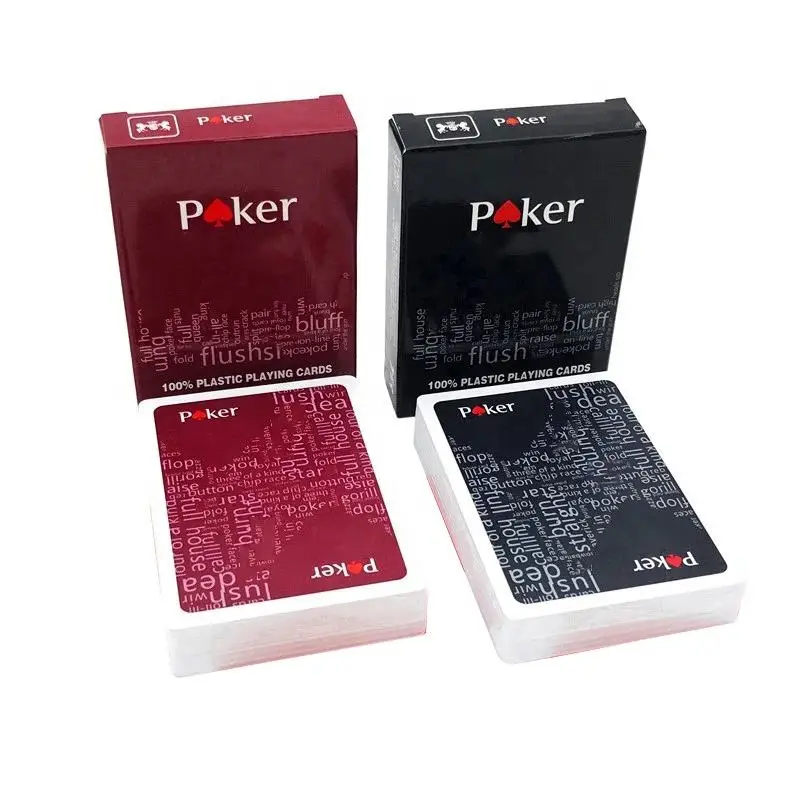 

New PVC Playing Card Poker Game Deck Waterproof Plastic Black/Red Playing Card Set Family Board Party Travel Game Tools