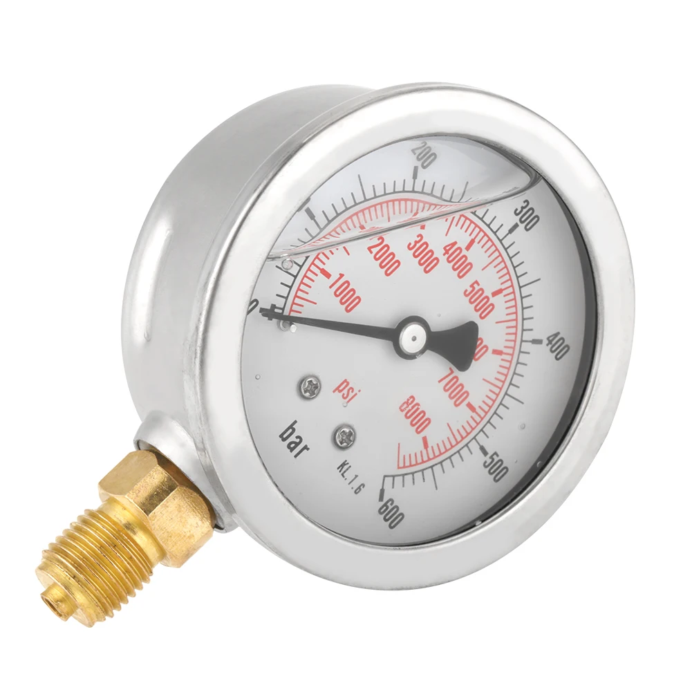 

0-600Bar G 1/4" 63mm Dial Hydraulic Water Pressure Gauge Meter Measuring tool dial dial
