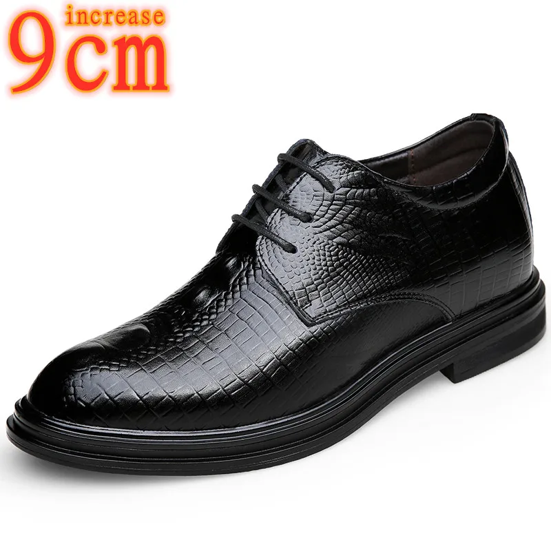 

Elevator Male Spring Height Shoes Business Leisure British Thick Bottom Height Increase 9cm Shoes Men's Korean New Wedding Shoes
