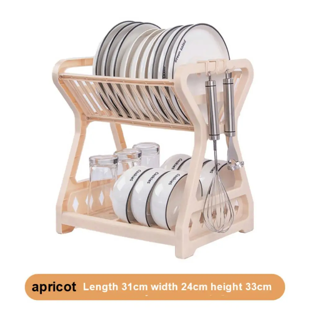 

Double-layer Kitchen Dish Bowl Draining Storage Rack Multi-function Dish Chopstick Shelf Household Tableware Organizer Tray Box