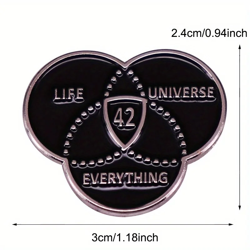 Забавная брошь с тремя перекрестными круглыми булавками Жизнь Вселенная все 42