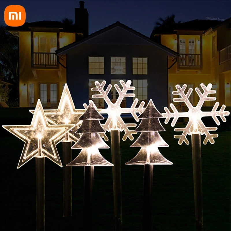 

Xiaomi Youpin Solar Lawn Lamp Five-pointed Star/ Snowflake/ Christmas Tree Ground Plug Light for Christmas Wedding Outdoor Decor
