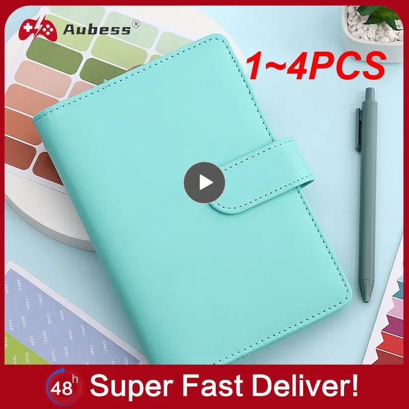 

1~4PCS A6 PU Leather Budget Binder Notebook Cash Envelopes System Set,with Binder Pockets for Money Budget Saving Bill Organizer