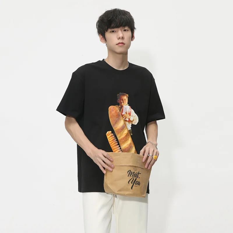 

Футболка SYUHGFA мужская с принтом, модная свободная тенниска с коротким рукавом, Повседневная индивидуальная одежда в Корейском стиле, Простой Топ, лето 2023