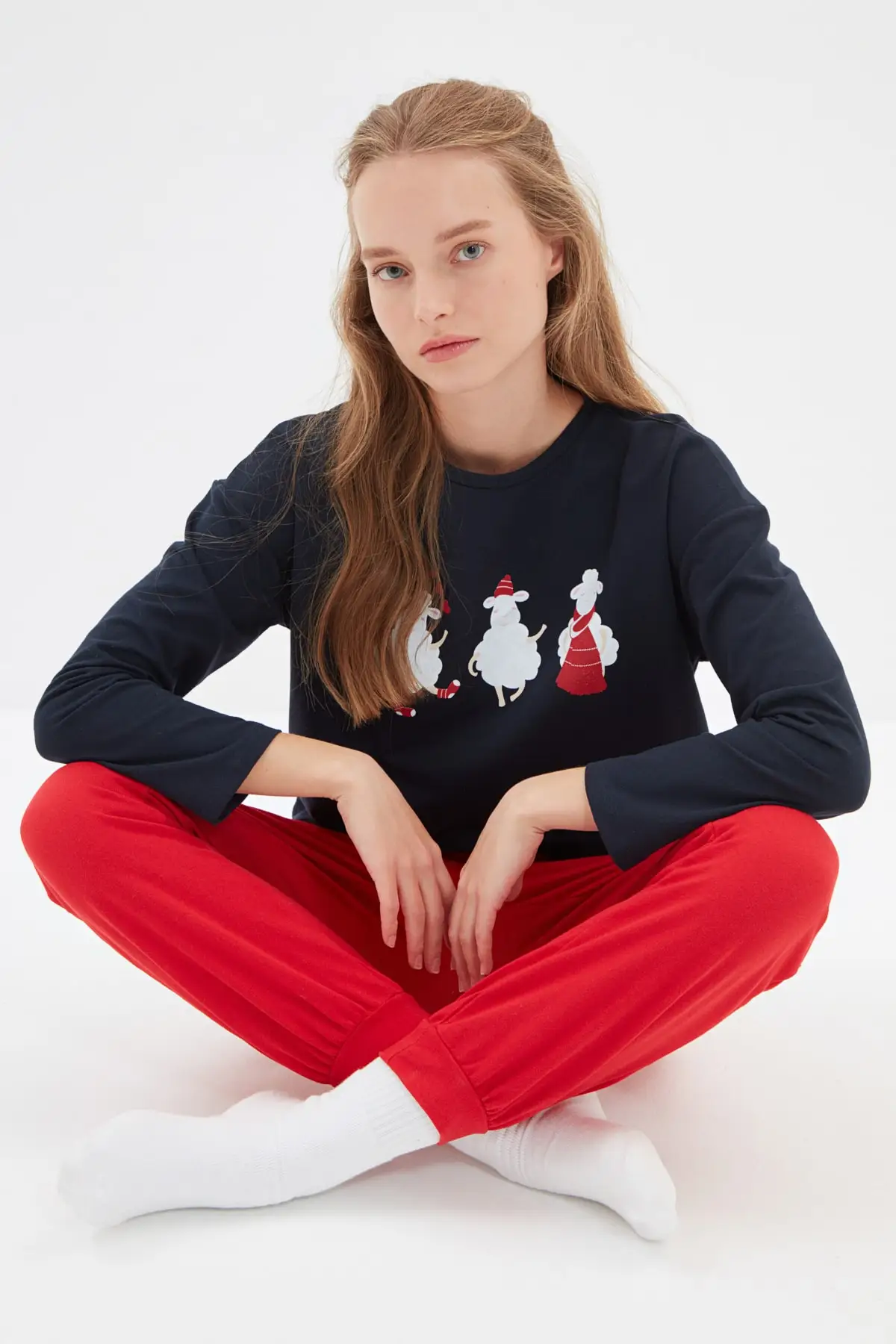 

Trendyol Christmas Knitting Themed Pajamas set THMAW22PT1011