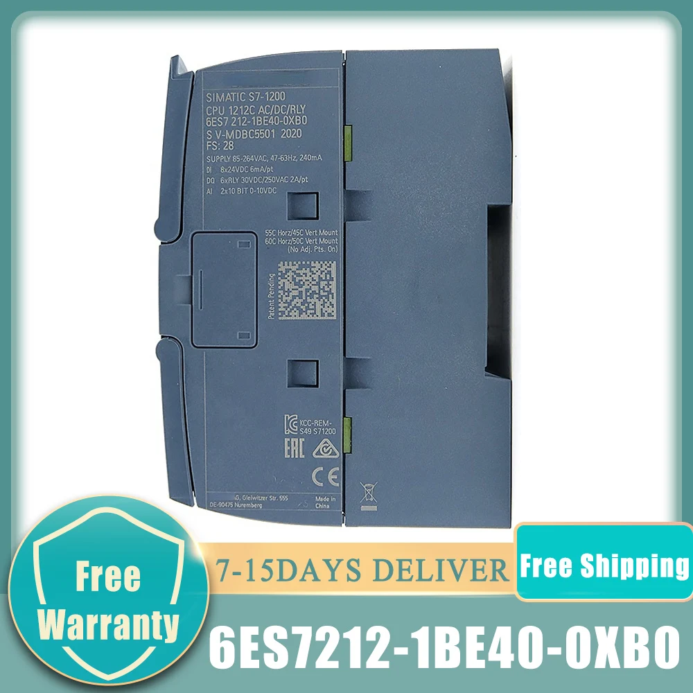 

Оригинальный 6ES7212-1BE40-0XB0 ПЛК Модуль SIMATIC S7-1200 ЦП 1212C компактный ЦП AC/DC/реле