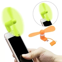 portable mini 2 in 1 mobile phone fan micro usb adapter type ios smartphone for iphone android micro hanldheld cooling fan