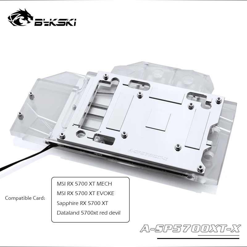 

Кулер для графического процессора Bykski для MSI RX 5700 XT MECH/evo, Sapphire RX 5700 XT,Dataland Red Devil, полностью закрывающий водяной блок