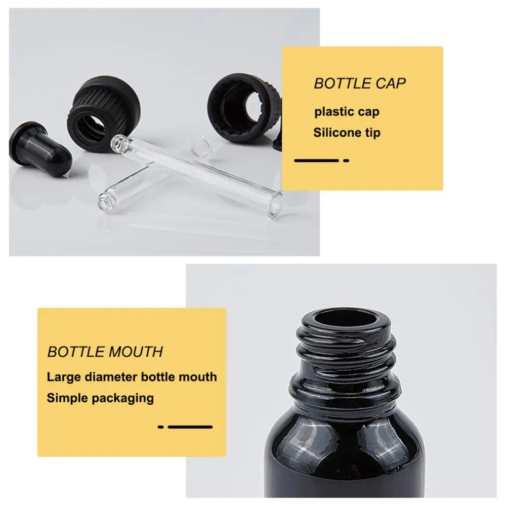 15ml Amber Glass Bottles Empty Essential Oil Refillable Bottle with Funnel Dropper Sticker Labels DIY Vials Portable Travel Set