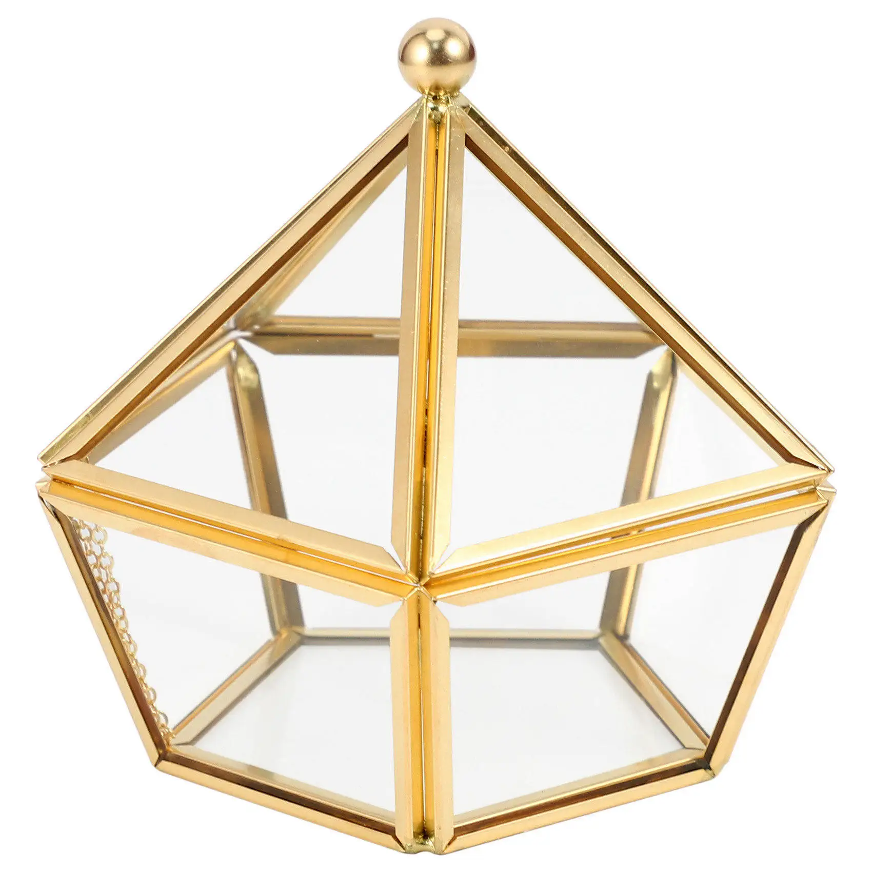 

Glass Ring Box Wedding Jewelry Case Immortal Flower Glass Cover Creative Home Decoration