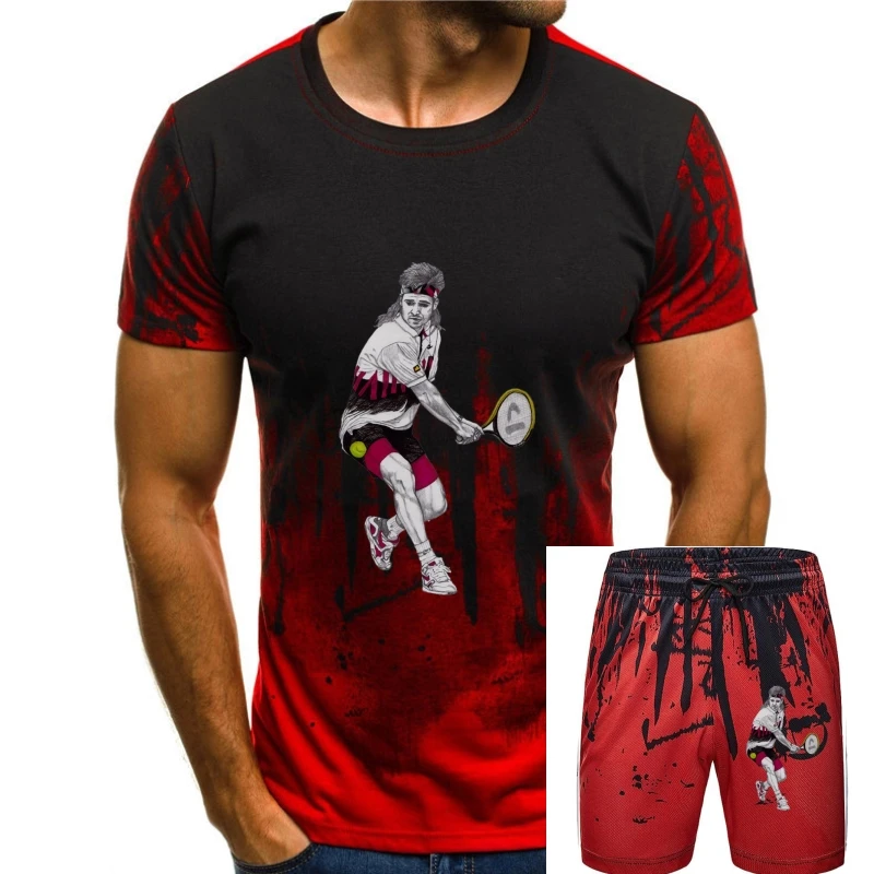 

FTUYZ Men's Andre Agassi Logo Fashion Custom Short Sleeve T-Shirt(1)