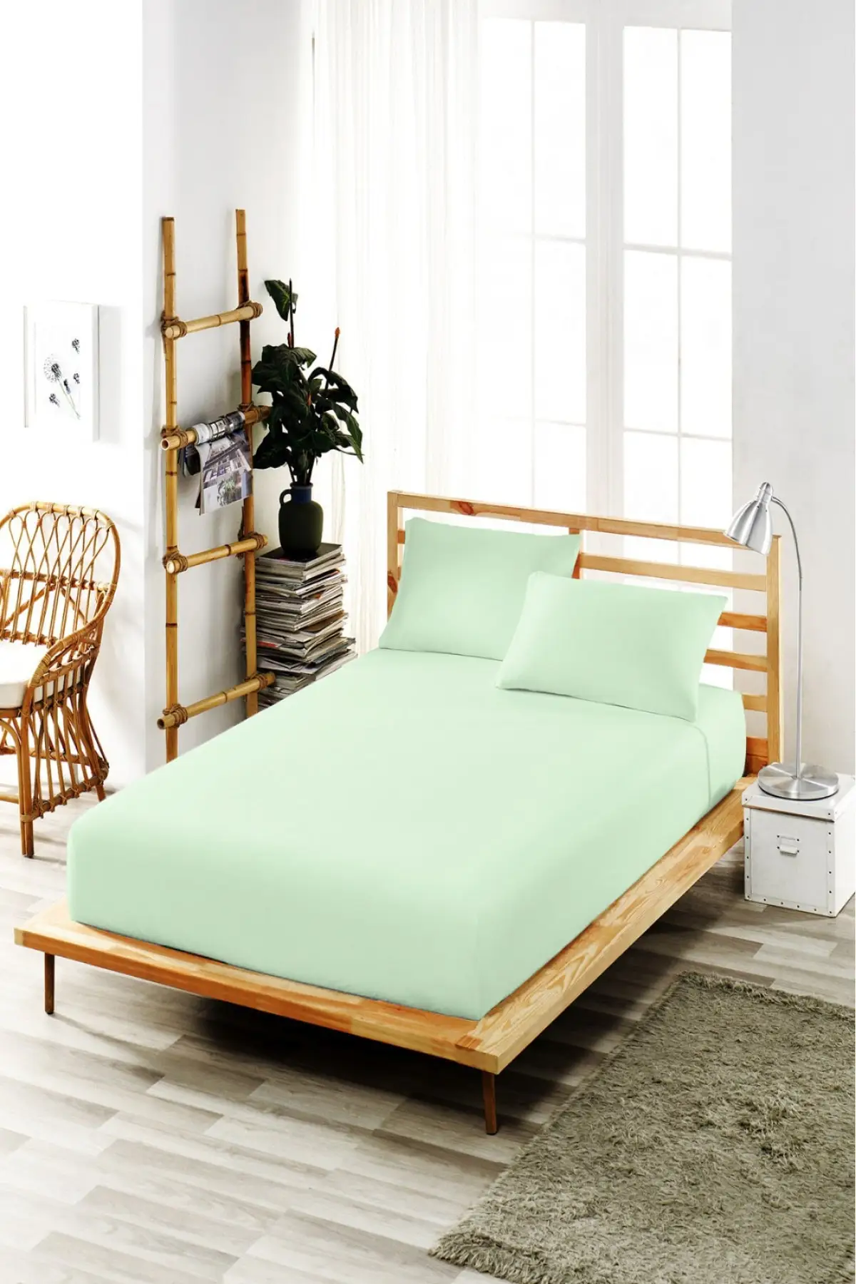 

(Чесаный хлопок) (все размеры) эластичные простыни (высокая кровать. Подходит) (глубина 30 см) один-двойной зеленый 160x200