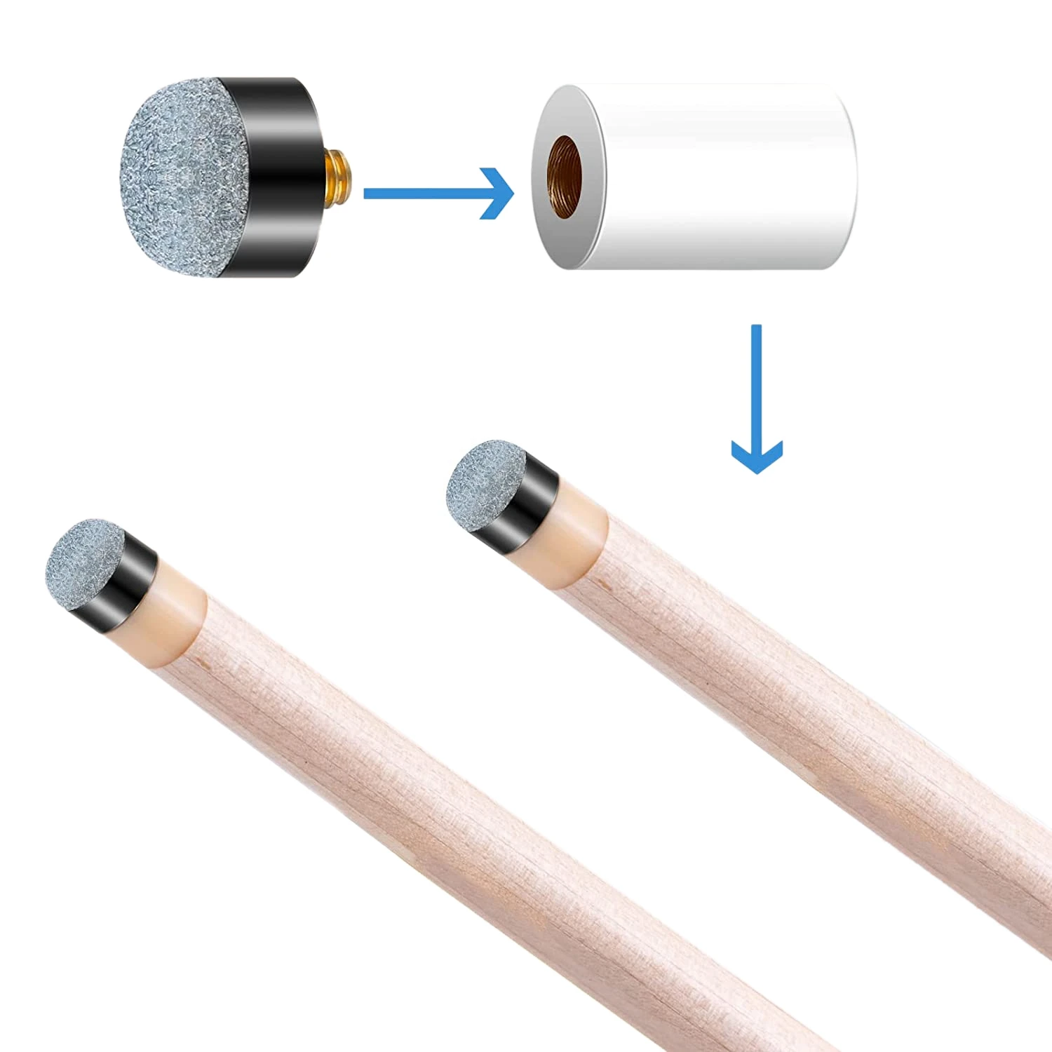 

30 шт., наконечники для бильярдного бассейна, 12 мм/13 мм