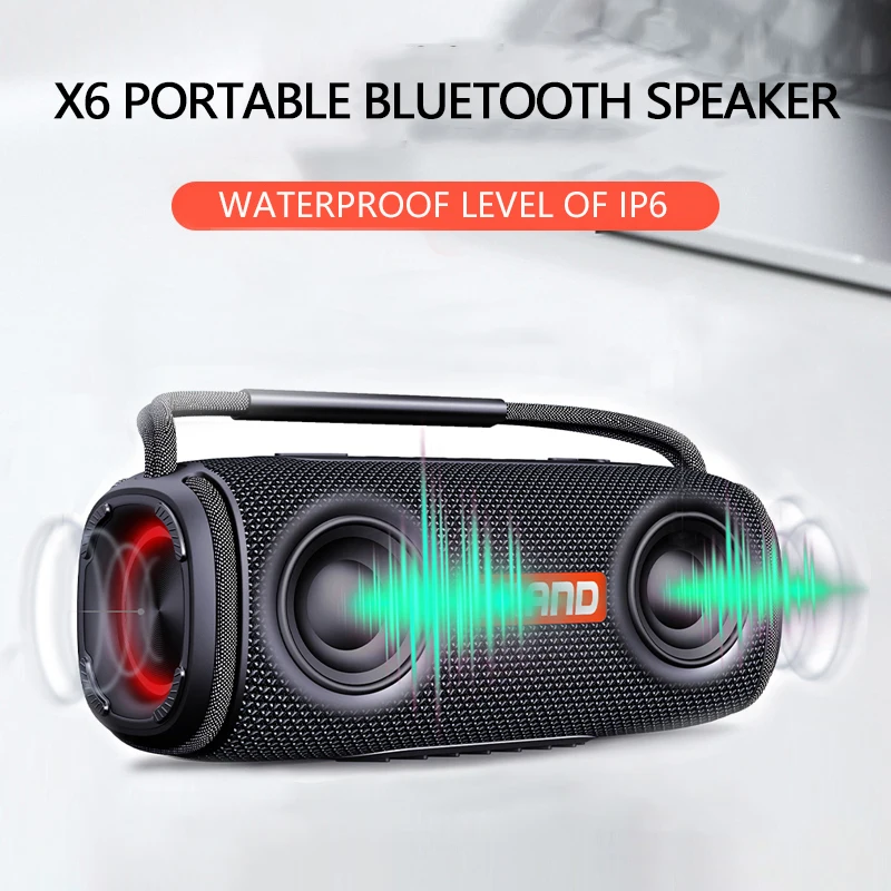 

Bluetooth-Колонка X6 портативная с поддержкой Bluetooth 5,0/TF-карты/TWS