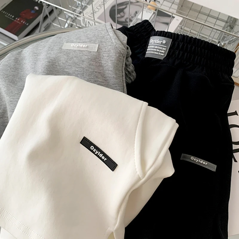 Women Shorts Elastic High Waist Casual Letter Printed Sports Shorts Summer Korean Fashion Wide Leg Loose Female Shorts Homewear