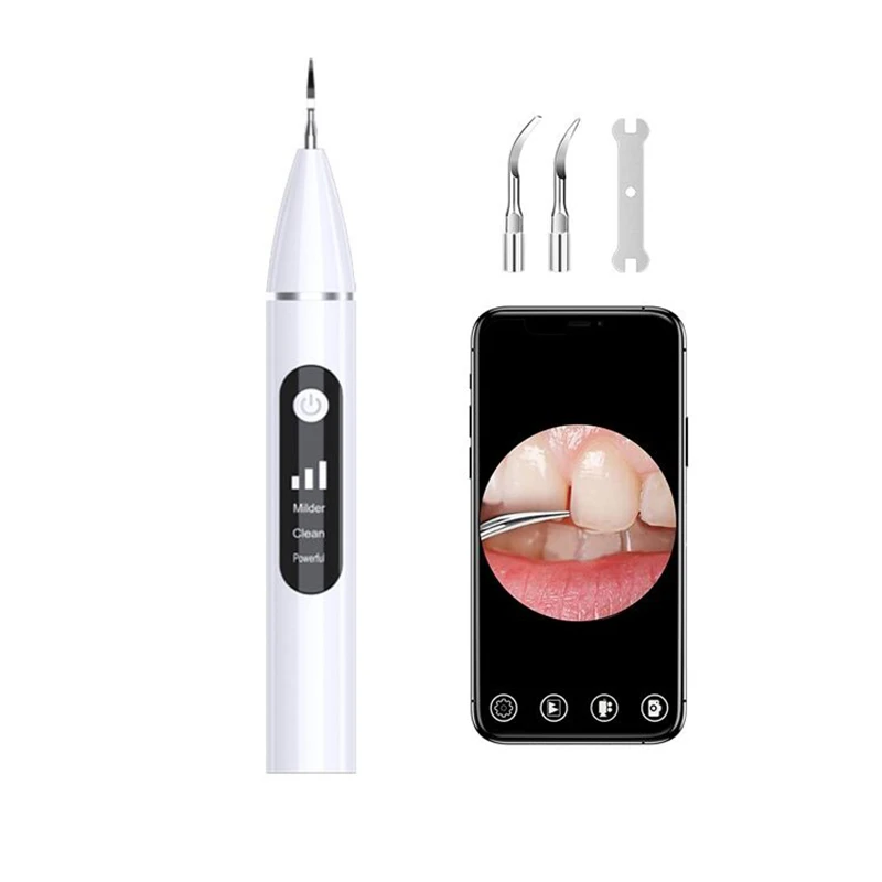 

New Visible Dental Scaler Electric Ultrasonic Dental Tooth Cleaner Tartar Stains Removal Tooth Whitening Home Replaceable Head