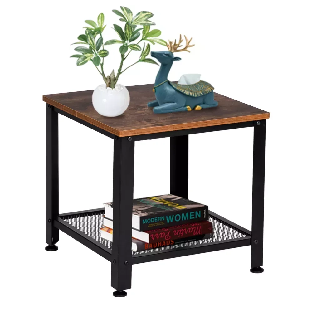 

x 45.72 x 45.01)cmIndustrial End Table 2-Tier Side Table with Storage Shelf with Metal Frame for Home Office Living Room