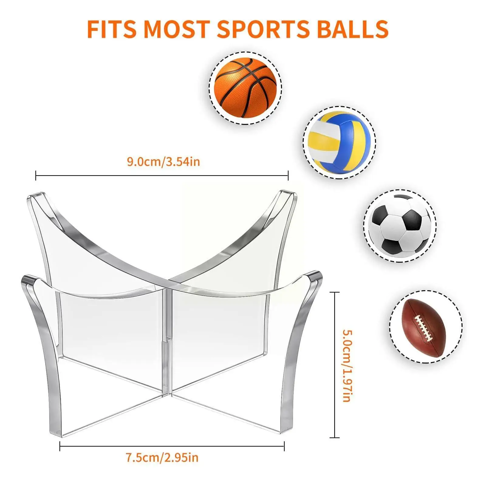 

1pc Transparent Acrylic Ball Stand Display Holder Rack Support Base For Soccer Volleyball Basketball Football Rugby Ball Ho D2e5