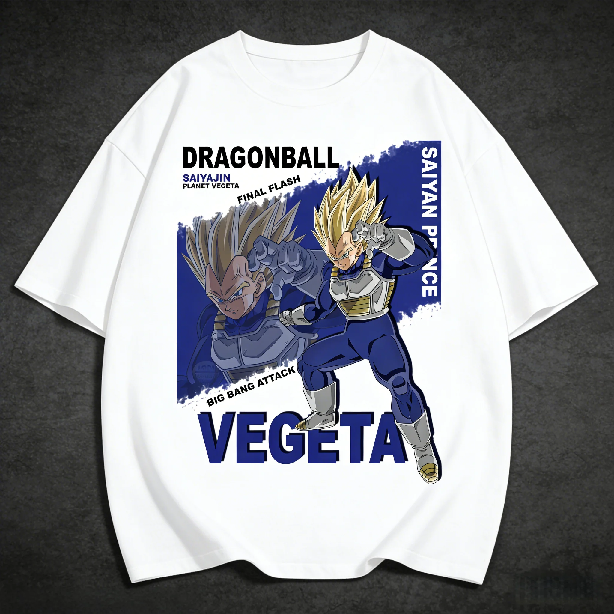 Фото Футболка Dragon Ball Z с изображением аниме-персонажа Вегеты, принца сайянов, с короткими рукавами, из высококачественного хлопка, модная уличная одежда, футболки №2