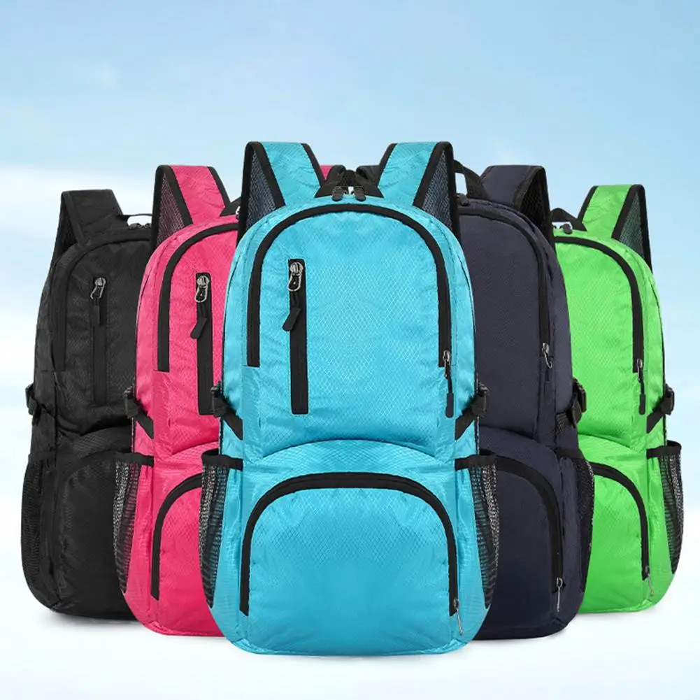 

Походная сумка, водонепроницаемый вместительный дышащий походный рюкзак с защитой от выцветания, предметы для хранения, нейлоновый складной дизайнерский дорожный рюкзак