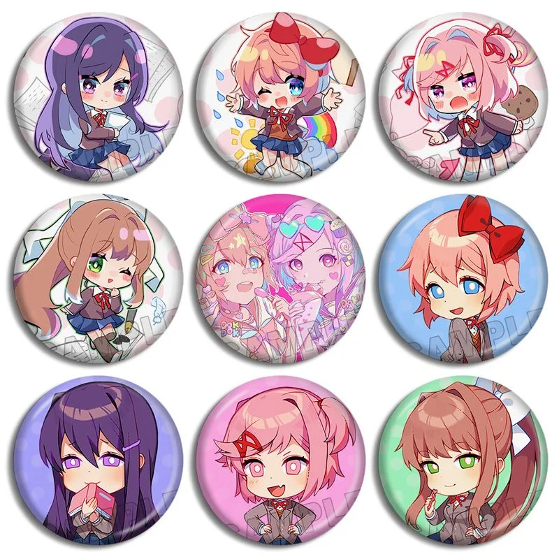

Doki литературные Клубные Значки заколки аниме милая Женская Брошь модные изысканные подвески фигурки броши для сумки аксессуары из сплава