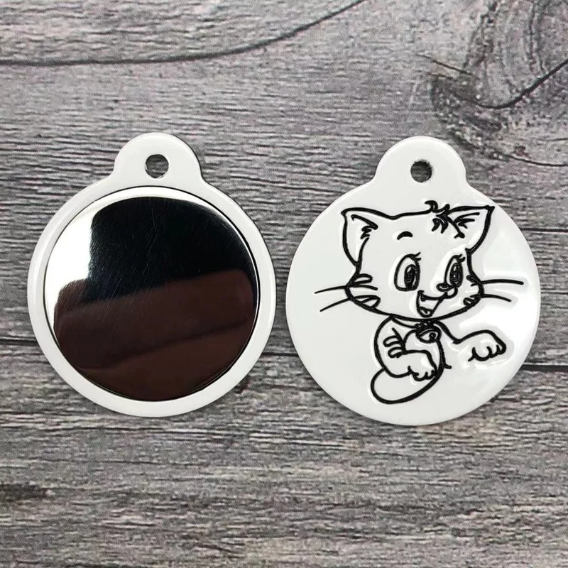 Laser Engraving Cat ID Tags Custom Dog Collar Charm Personalized Pet Anti-Lost Nameplate Necklace Kitten Pendant Puppy Accessory images - 6