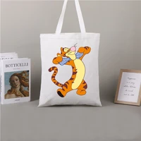 bags for women tote bag disney winnie the pooh tigger shoulder bag tote bag shopping bag student fashion harajuku reusable
