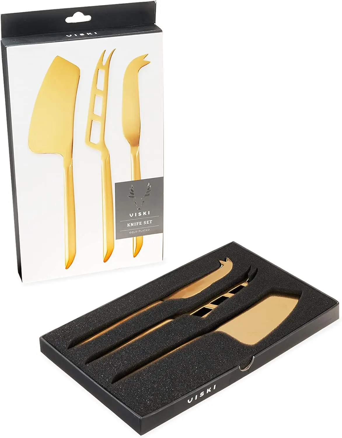 

Cheese Knives, Set of 3 Cheese Knives, Stainless Steel with Gold Finish, Cheese Tools, Gold, Set of 3 Butter Rotary grater Ginge