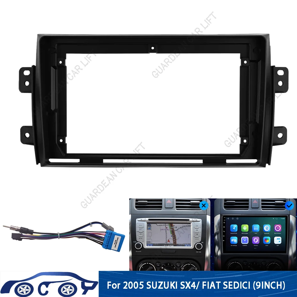 

For SuZuKi SX4 2006-2014/ FIAT SEDICI (9INCH) Car Radio Fascias Android GPS MP5 Stereo Player 2 Din Head Unit Panel Dash Frame