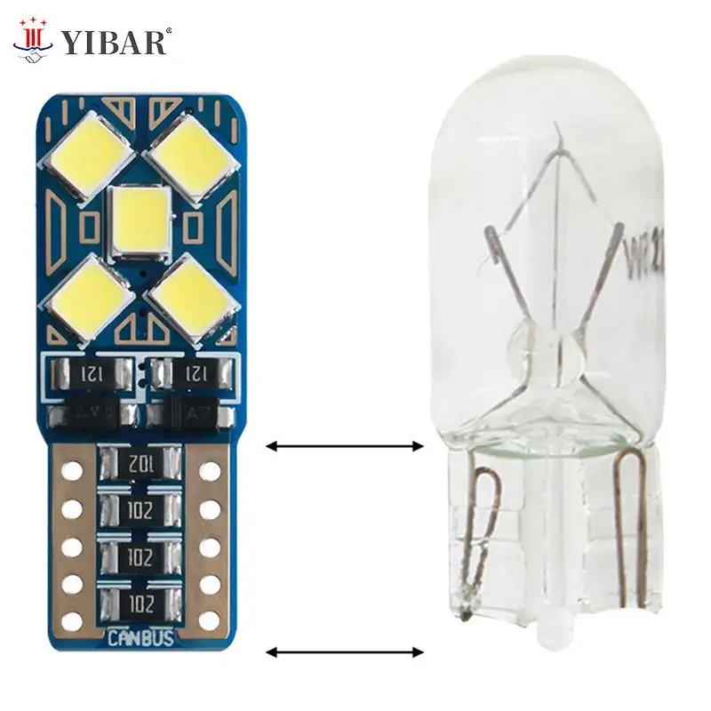 

W5W T10 автомобильная светодиодная сигнальная лампа T10 2835 2/4/6/8/10smd супер Внутреннее освещение