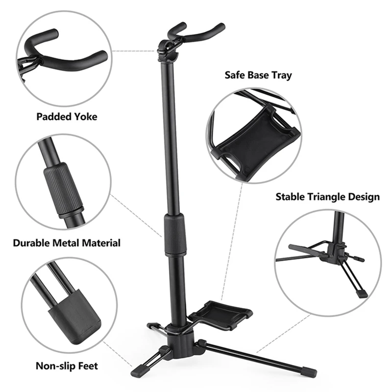 

Foldable Digital Wind Instrument Stand Adjustable Metal Aerophone Holder Musical Instrument Stand